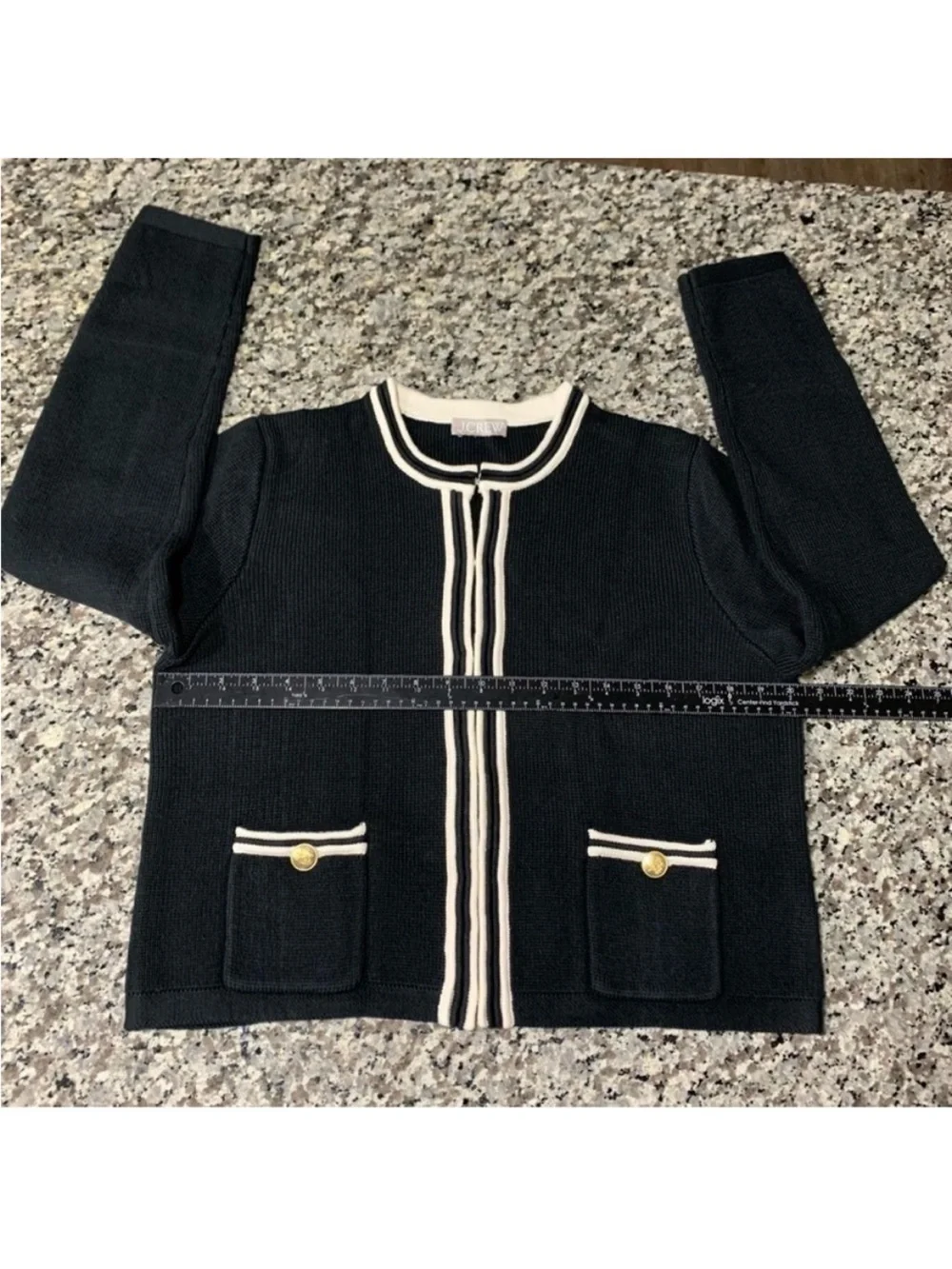 J Crew Emilie Sweater Lady Jacket Black L